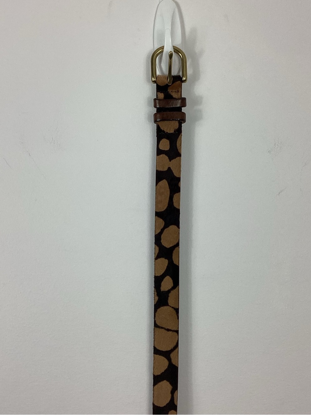 J. Crew Animal Print Calf Hair Leather Belt Size S - Picture 3 of 12